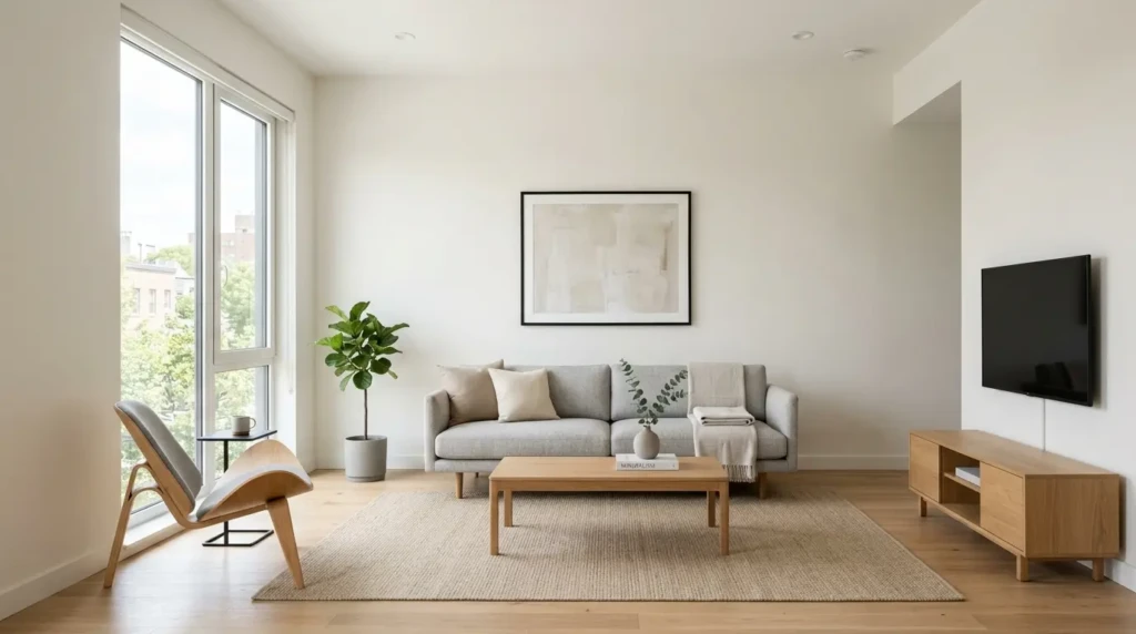 Simple Minimalist Apartment Living Room