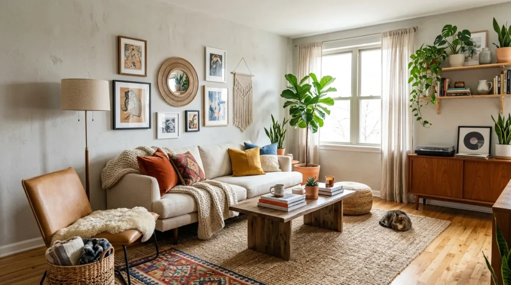 Eclectic Apartment Living Room Mix Style
