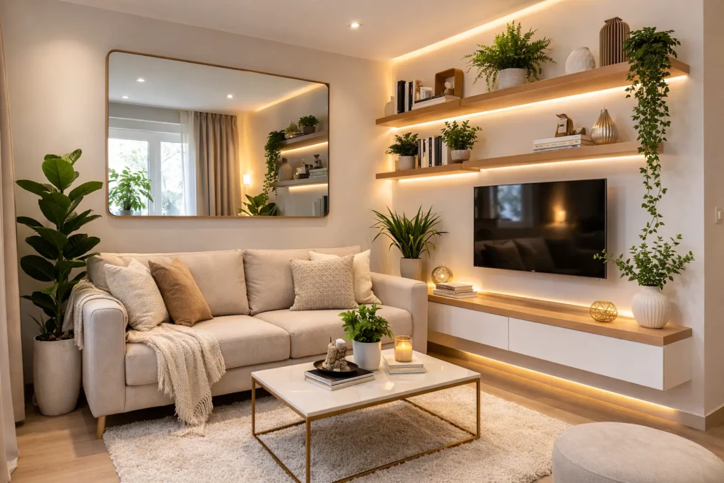 Vertical Storage Small Living Room