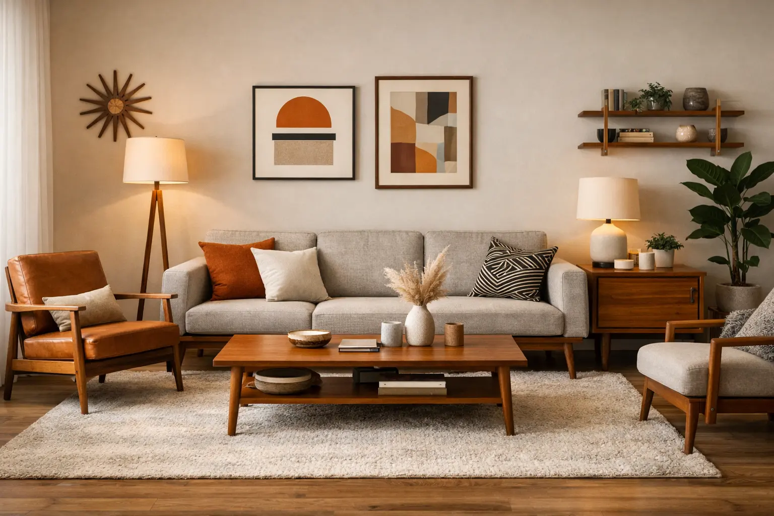 Modern Mid Century Living Room Overview
