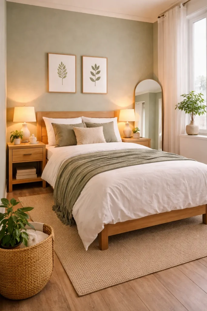 Small Sage Green Bedroom Layout