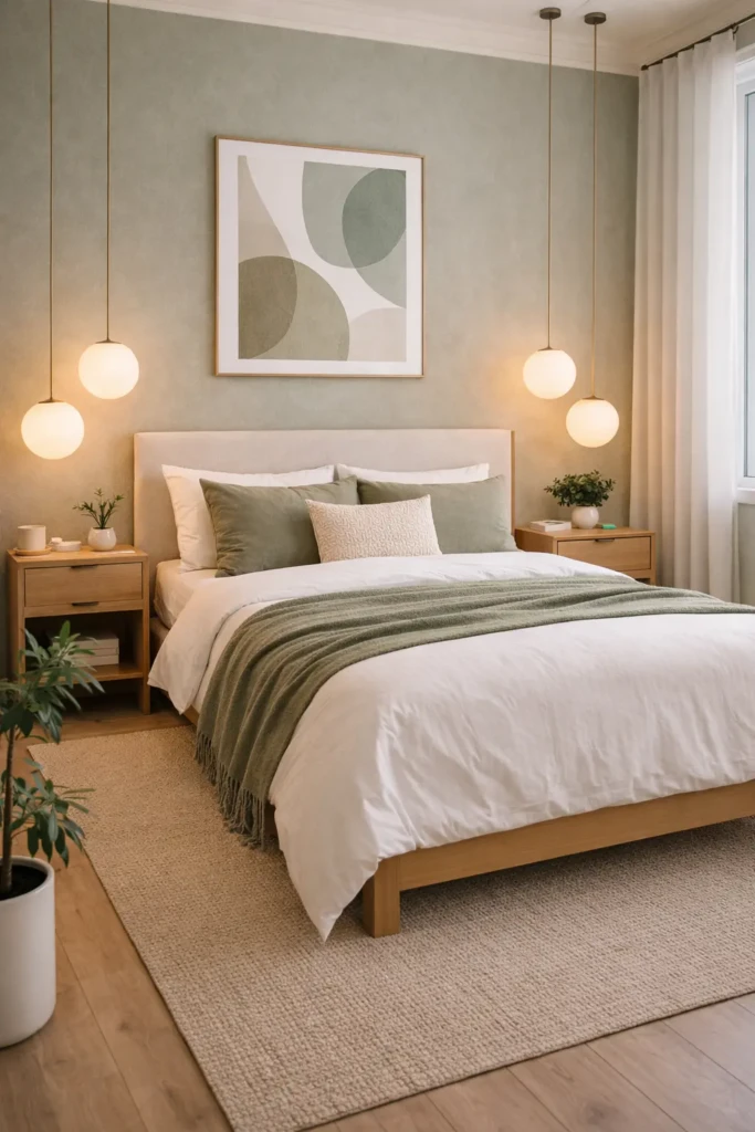 Modern Sage Green Bedroom Design