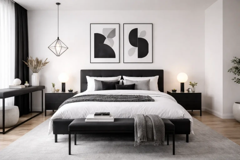 Minimalist Black and White Bedroom