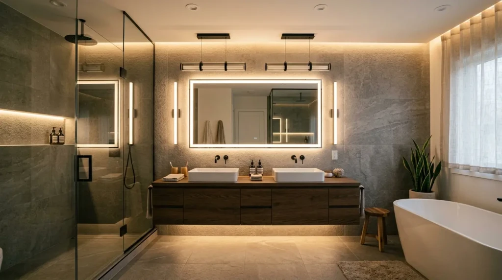 Modern Bathroom Lighting Setup