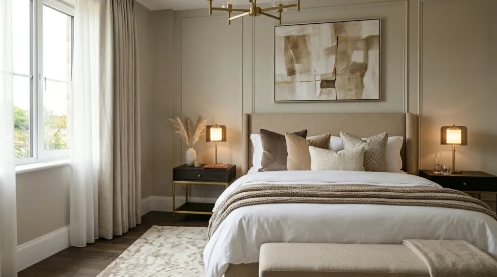 Neutral Modern Luxury Guest Bedroom