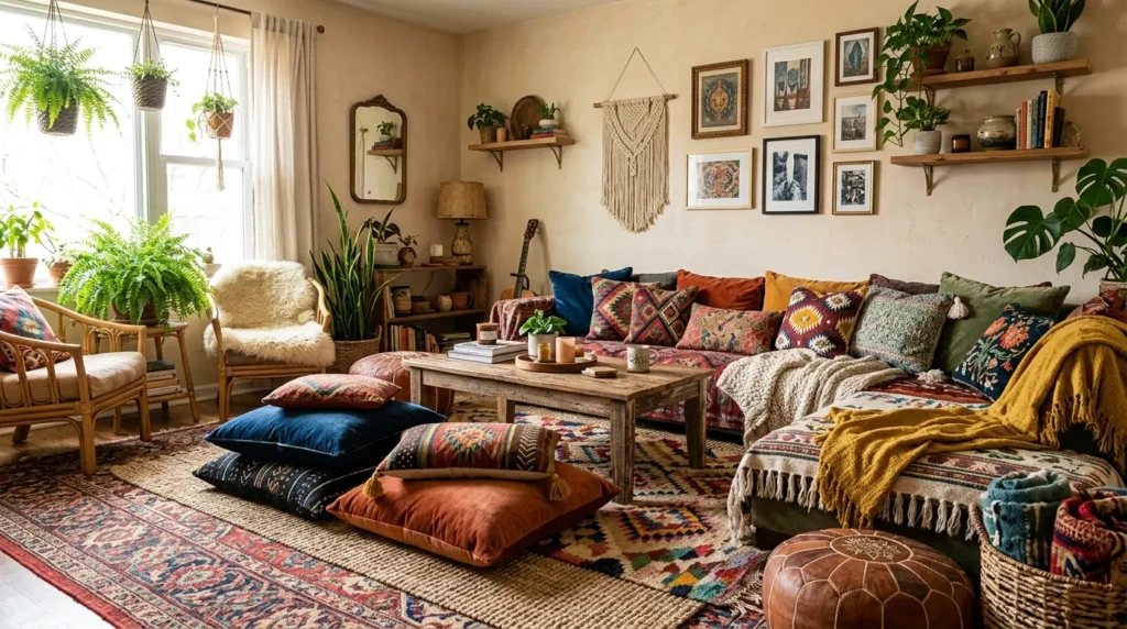 Boho Living Room Layering Ideas