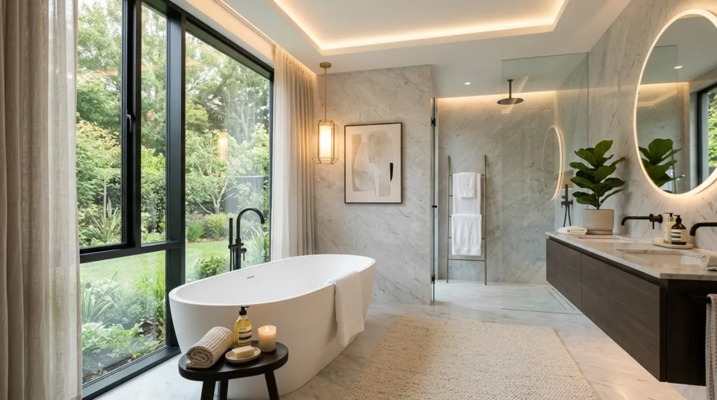 Modern Bathroom with Freestanding Tub