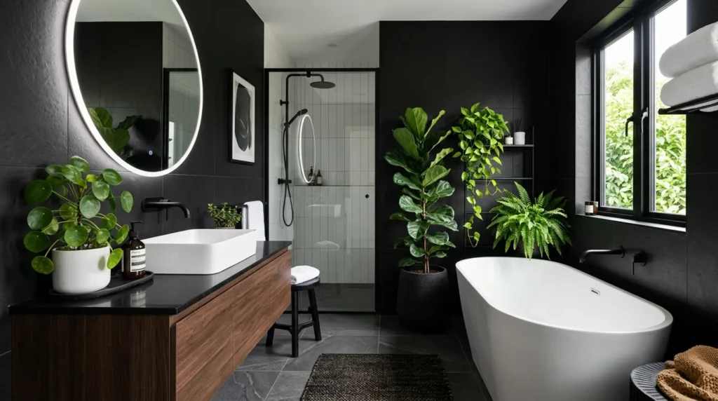 Black Modern Bathroom Interior