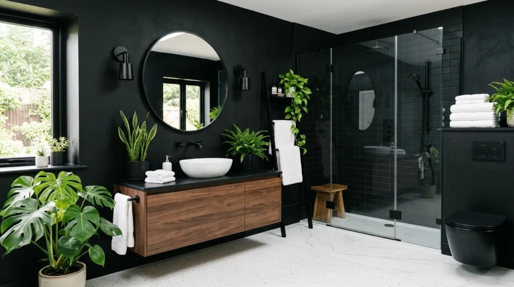 Black Modern Bathroom Interior