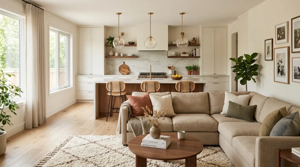 Open Kitchen and Living Room Layout