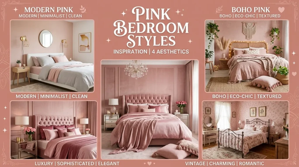 Pink Bedroom Style Variations