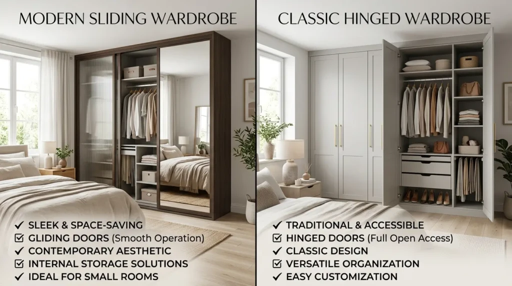 Sliding vs Hinged Wardrobe Comparison