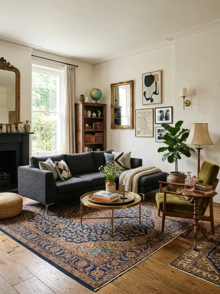 Living room filled with indoor plants creating a fresh, natural, and relaxing environment