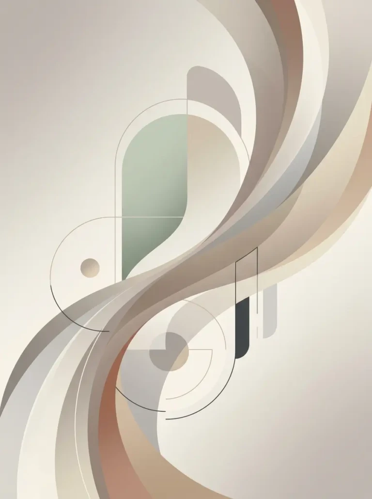 Abstract minimalist iPad wallpaper with flowing curves, soft gradients, and modern shapes