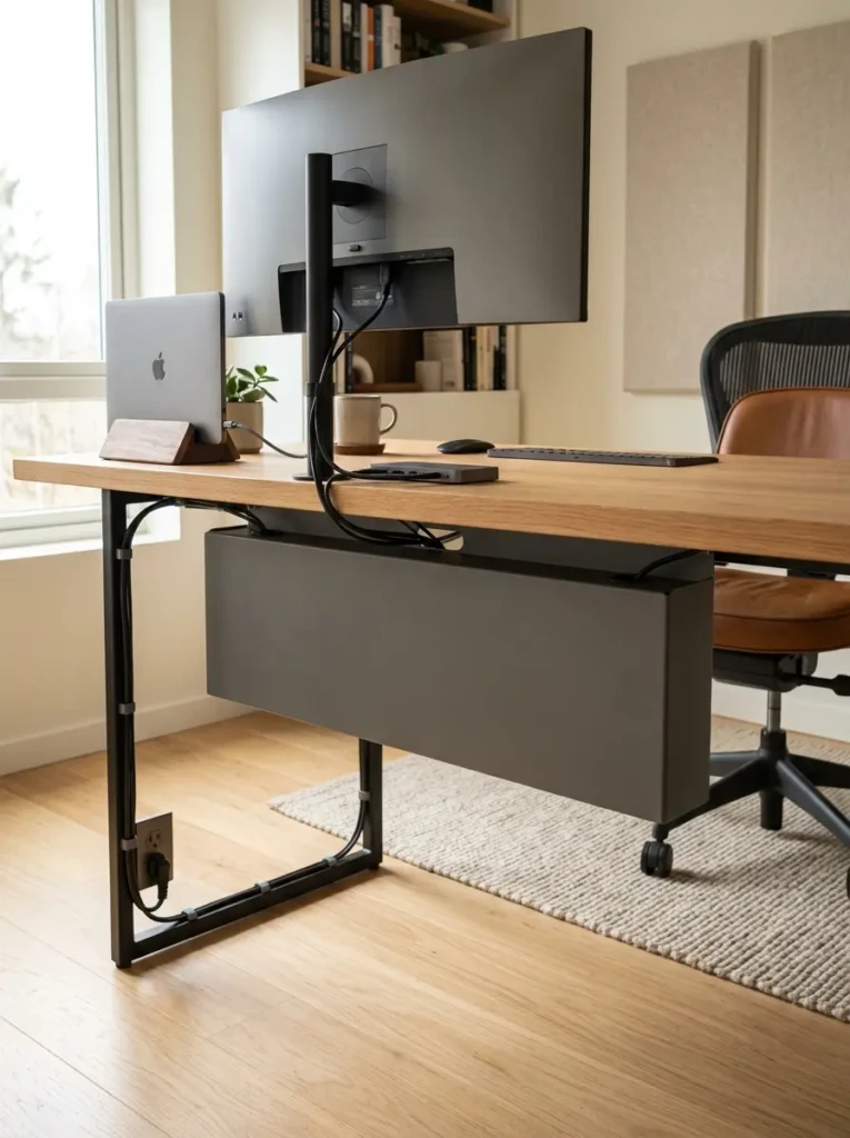 Ergonomic office chair paired with a minimalist desk in a modern workspace