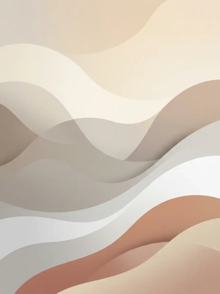 Minimalist iPad wallpaper color palette featuring beige, white, gray, and soft neutral tones