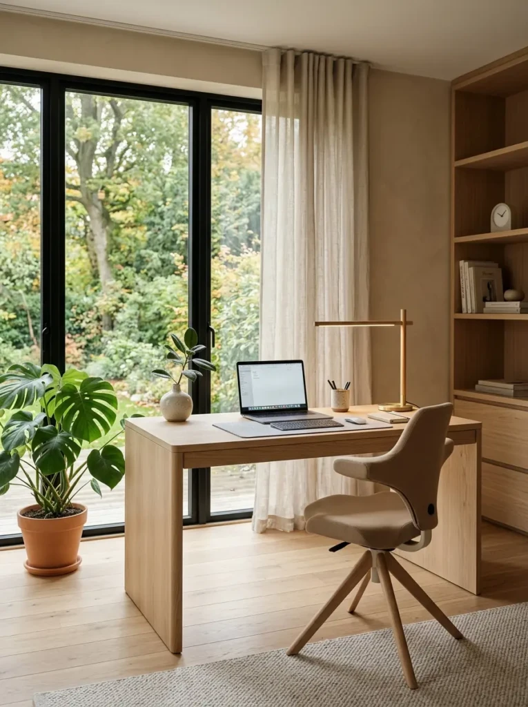 Clean and organized minimalist desk showing easy workspace maintenance