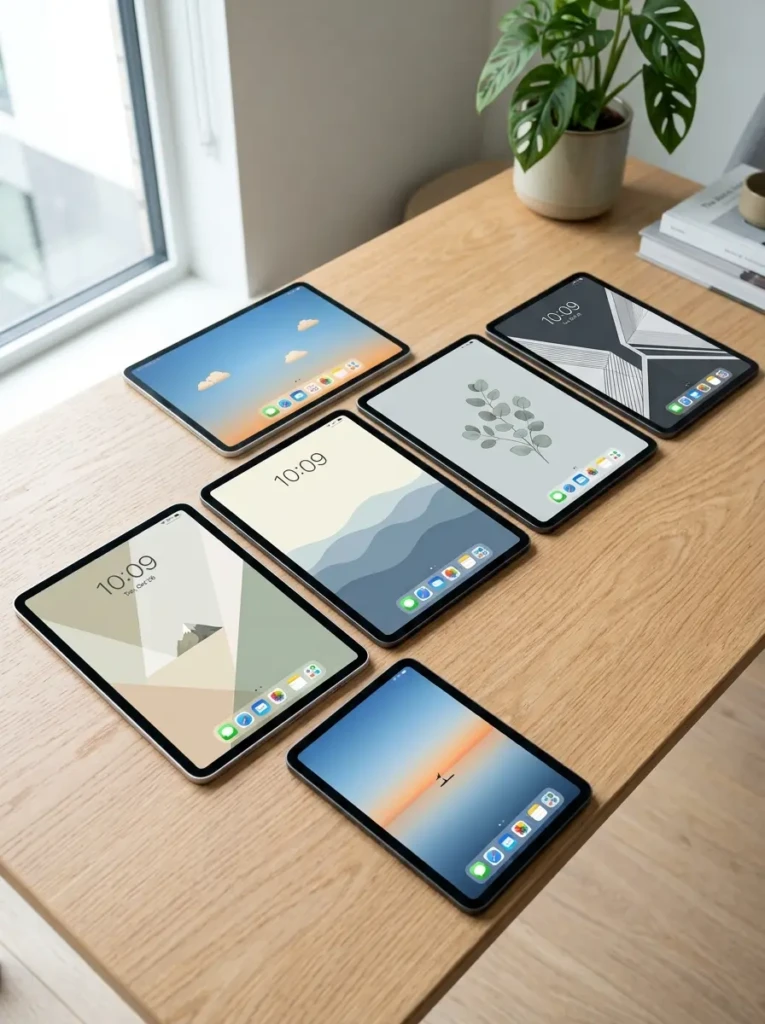 High-resolution minimalist iPad wallpapers displayed with sharp and clean digital backgrounds