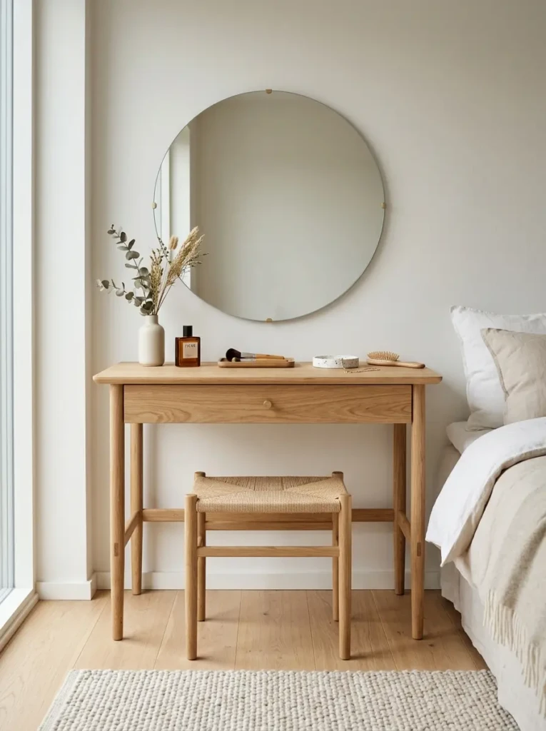 Premium wooden minimalist dressing table with timeless Scandinavian-inspired style